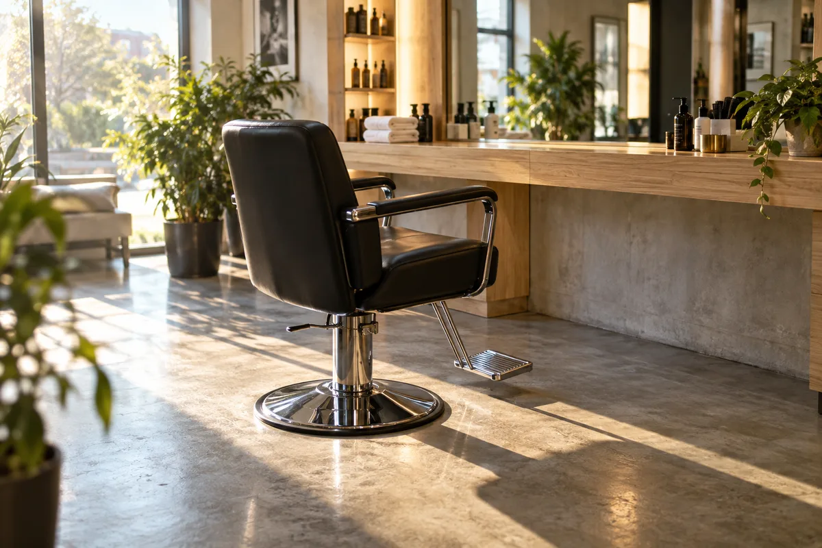 Fauteuil de salon vide dans la lumière du matin